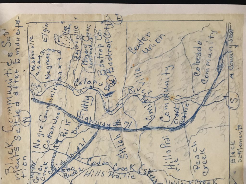 Drawing of colonies in Bastrop County